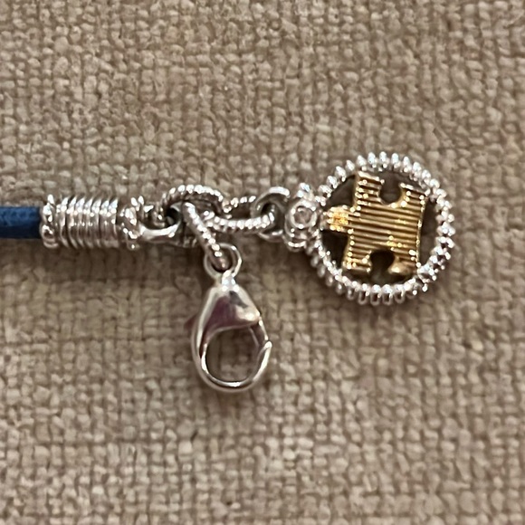 Judith Ripka JR Two Autism Speaks Bracelet PuzzlePiece 925 18K Blue Silk Cord 7” - Picture 4 of 7